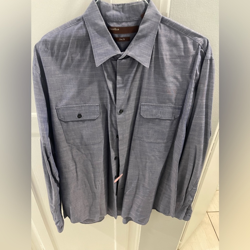 Perry Ellis Long Sleeve slim fit dress shirt size XXL